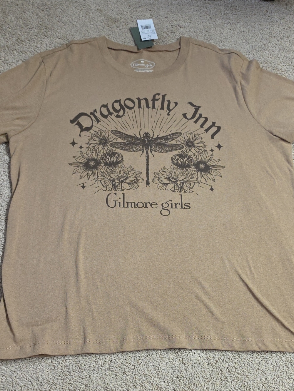 NWT Dragonfly Inn Gilmore Girls Graphic Tee - Tan Sz 1X